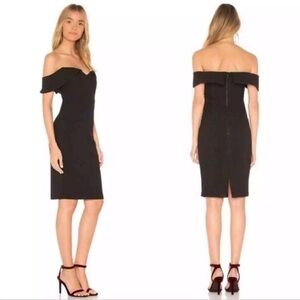 Bardot Off Shoulder Black Dress
